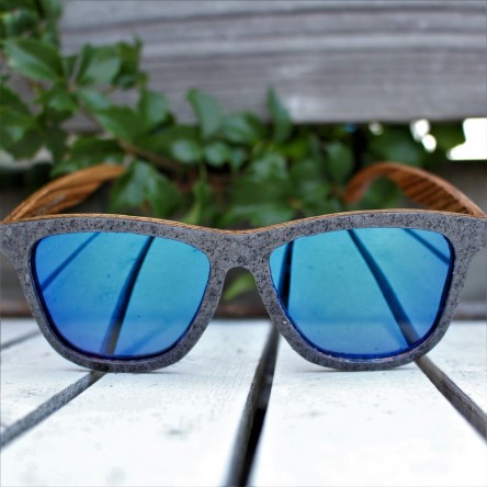 Stone and Wood Wayfarer Sunglasses Original, Blue Mirrored